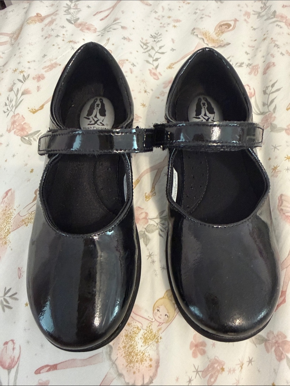 Hush Puppies Black Patent Mary Jane Dress Shoes for Kids